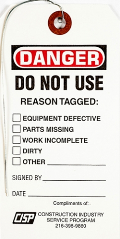 Danger - Do Not Use (lockout/tagout)